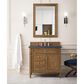 James Martin Vanities Brittany 36" Single Bathroom Vanity in Saddle Brown with 3 cm Charcoal Soapstone Quartz Top and Rectangular Sink, , large