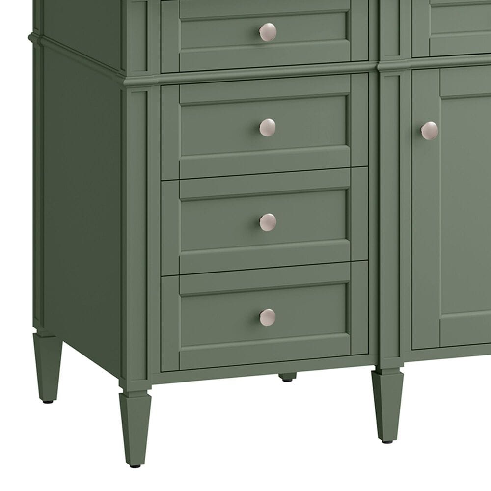 James Martin Vanities Brittany 60" Single Bathroom Vanity in Smokey Celadon with 3 cm Eternal Jasmine Pearl Silestone Top, Rectangular Sink and FreePower Wireless Charger, , large