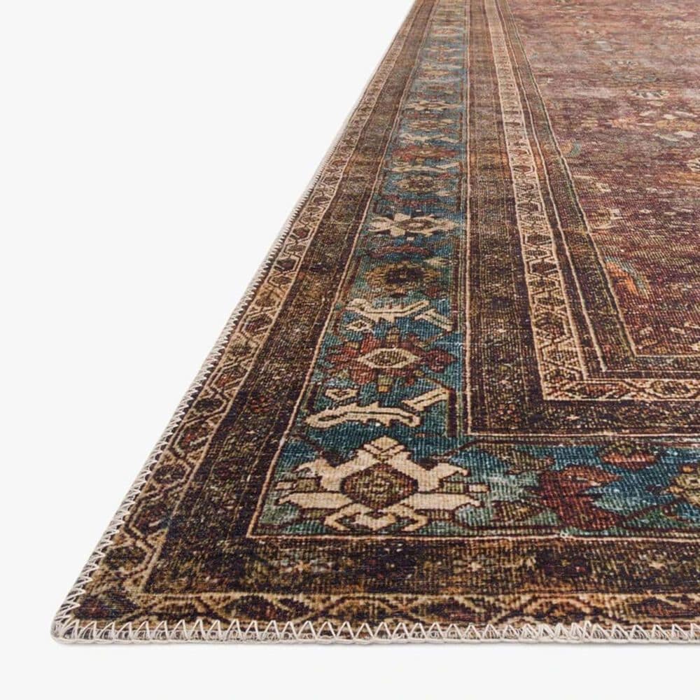 Loloi II Layla LAY-01 2&#39;6&quot; x 7&#39;6&quot; Brick and Blue Runner, , large