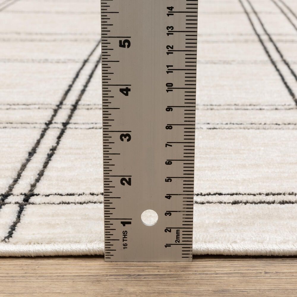 ROW by Oriental Weavers Hunter Plaid Beige and Black 5'3" x 7'6" Area Rug, , large