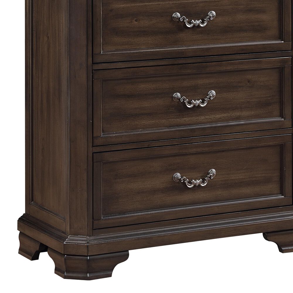 New Heritage Design Lynhurst 5-Drawer Chest in Walnut Brown, , large