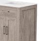 Lexora Home Abbey 60" Double Bathroom Vanity in Grey Oak with 2 cm White Carrara Marble Top and Rectangular Sinks, , large