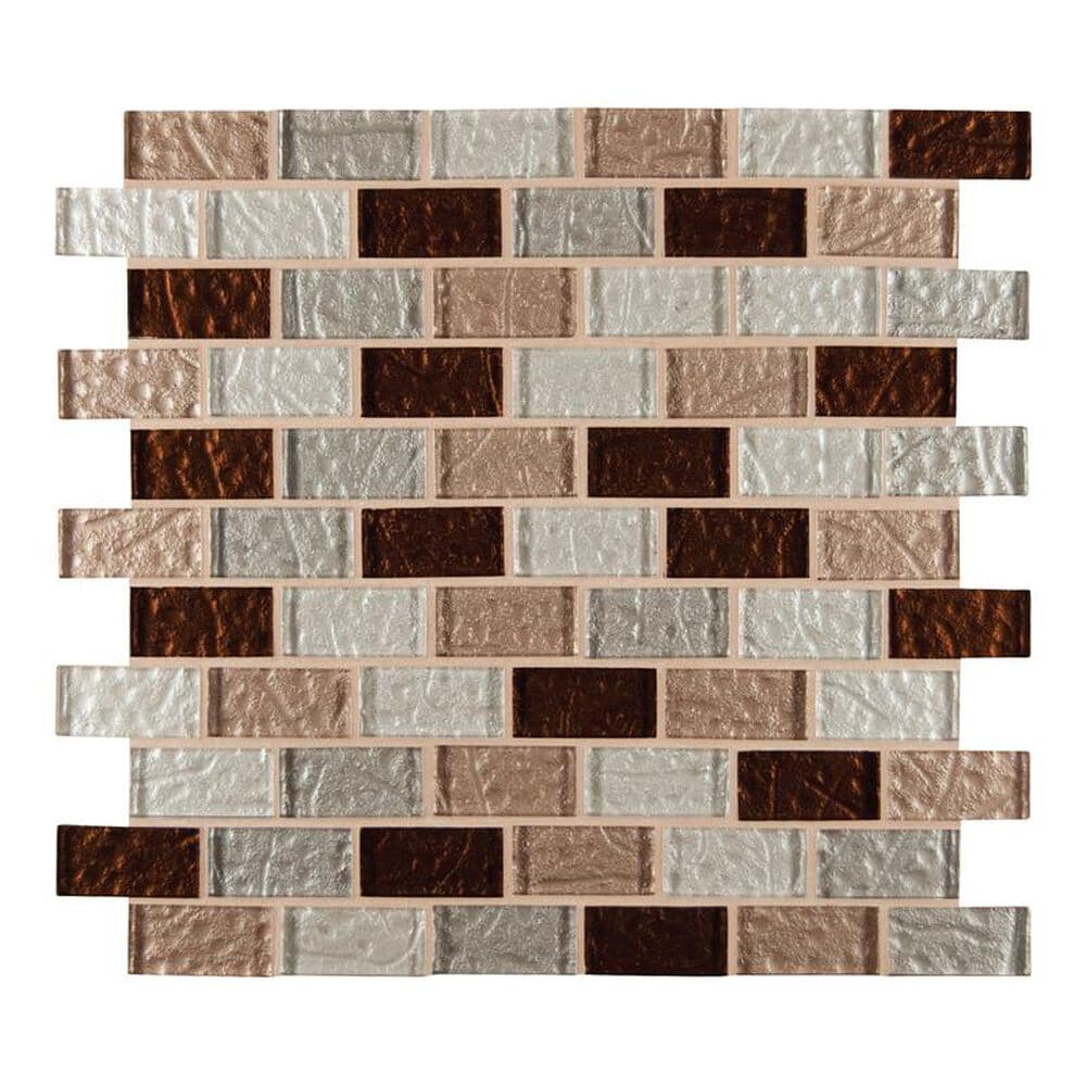 MS International Ayres Blend 12" x 12" Brick Glass Mosaic Sheet, , large