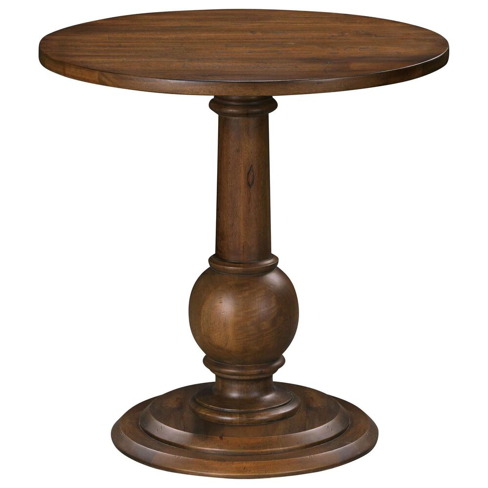 Hekman Fairfax Round End Table in Chestnut Brown and Black, , large