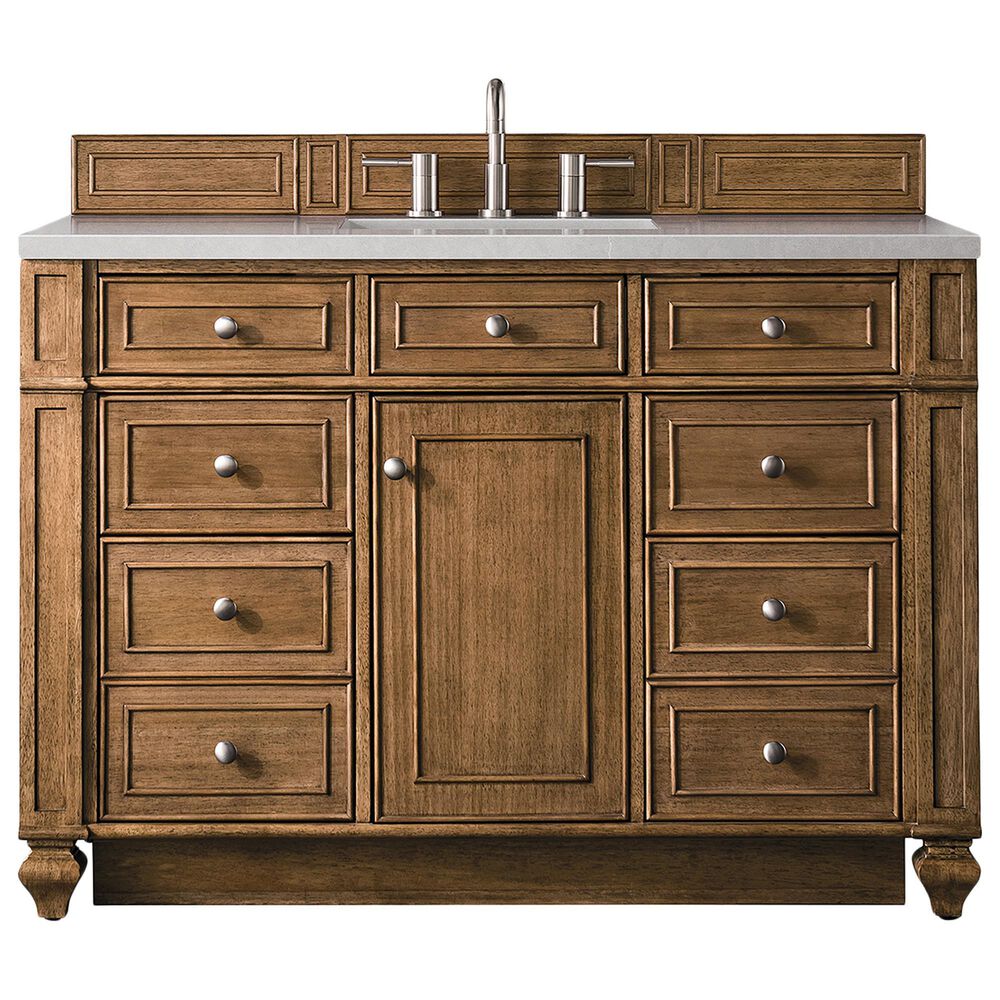 James Martin Bristol 48" Single Bathroom Vanity in Saddle Brown with 3