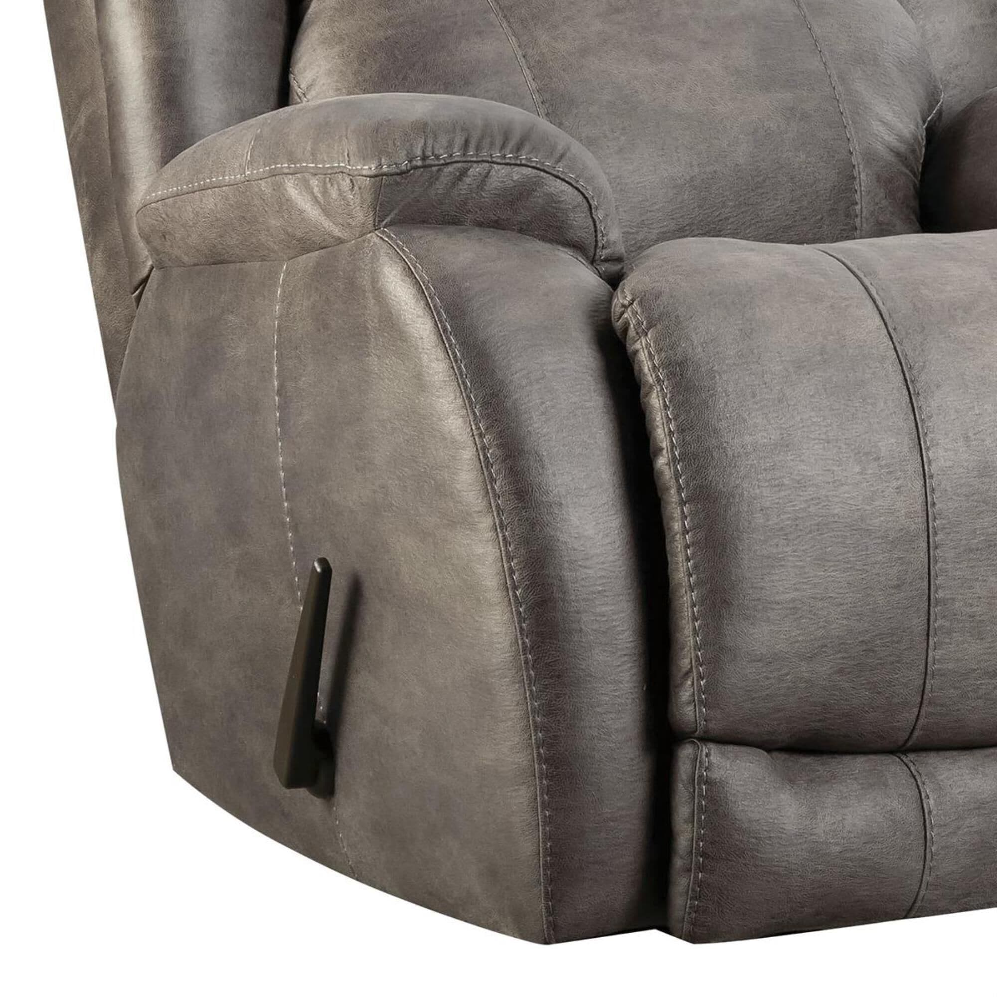 Grey leather outlet rocker recliner