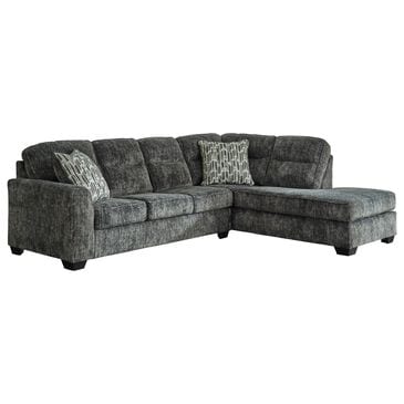 Ashley Lonoke 2-Piece Stationary Sectional Set with Right-Arm Facing Corner Chaise in Gunmetal, , large