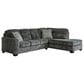 Ashley Lonoke 2-Piece Stationary Sectional Set with Right-Arm Facing Corner Chaise in Gunmetal, , large