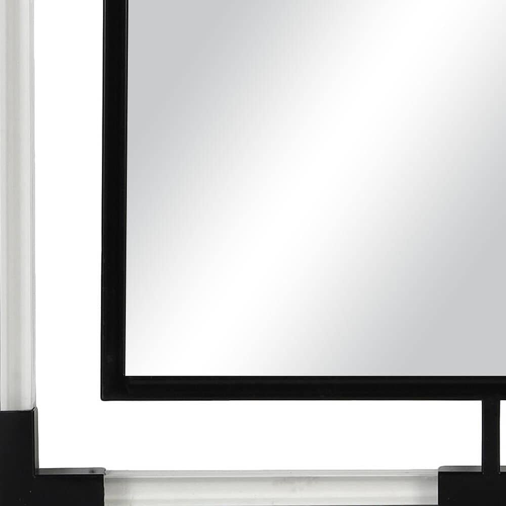 Maple and Jade Double Framed Wall Mirror with Acrylic Frame in Black and Clear, , large