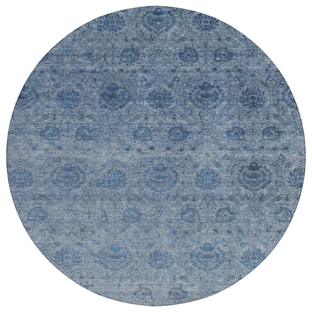 Dalyn Rug Company Burano BU8 8" Round Blue Indoor/Outdoor Area Rug, , large