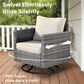 HOMLUX 3-Piece Patio Conversation Set with Square-Arm Swivel Rocking Chairs in Beige, , large