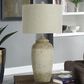 Flair Industries Table Lamp in Speckled Cream and Bronze Cotta, , large