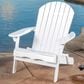 Hearth and Haven Maliu Outdoor Folding Adirondack Chair with Extendable Leg in White, , large