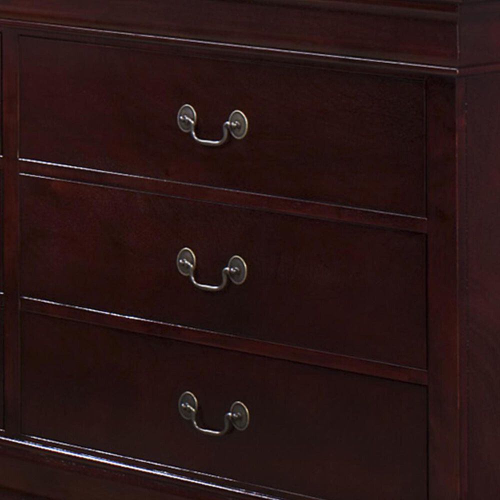 Crown Mark Louis Philip 6 Drawer Dresser in Cherry, , large