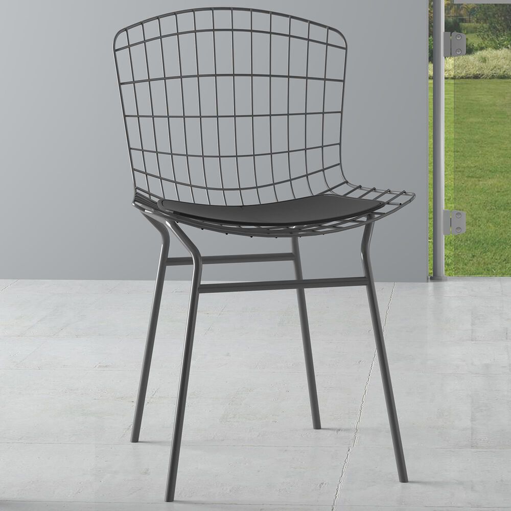 Dayton Madeline Chair with Seat Cushion in Charcoal Grey/Black, , large