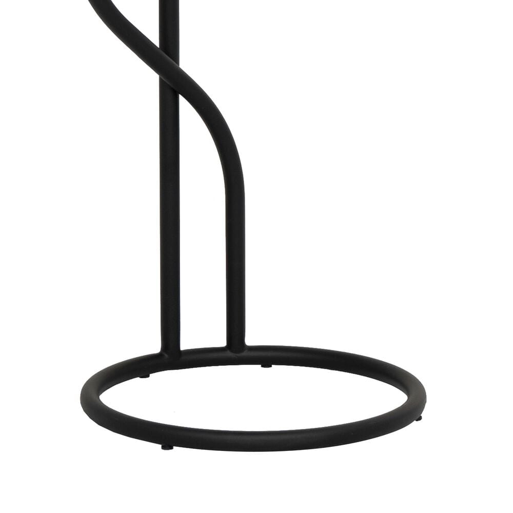 Linon Home Decor Padget Capiz Round Side Table in Black, , large