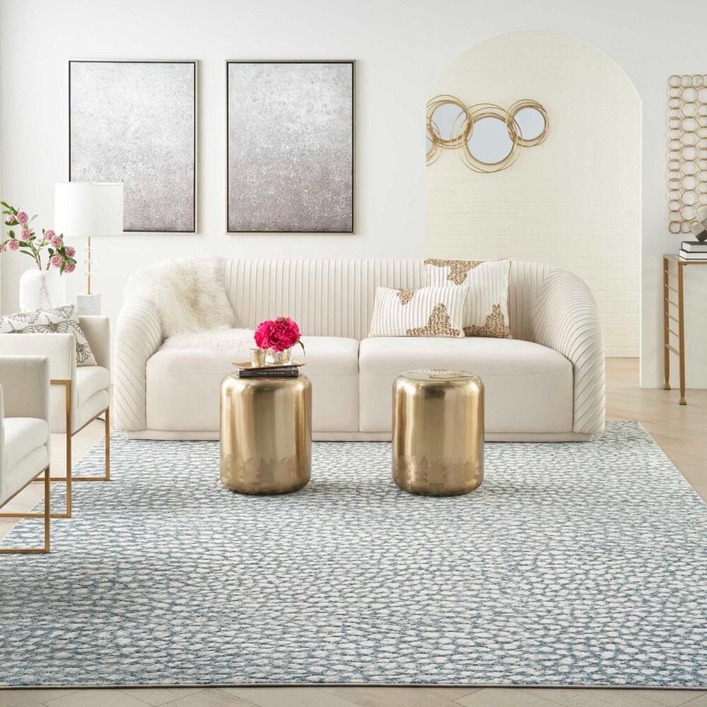 Nourison Joli 8&#39; x 10&#39; Ivory, Blue and Grey Area Rug, , large
