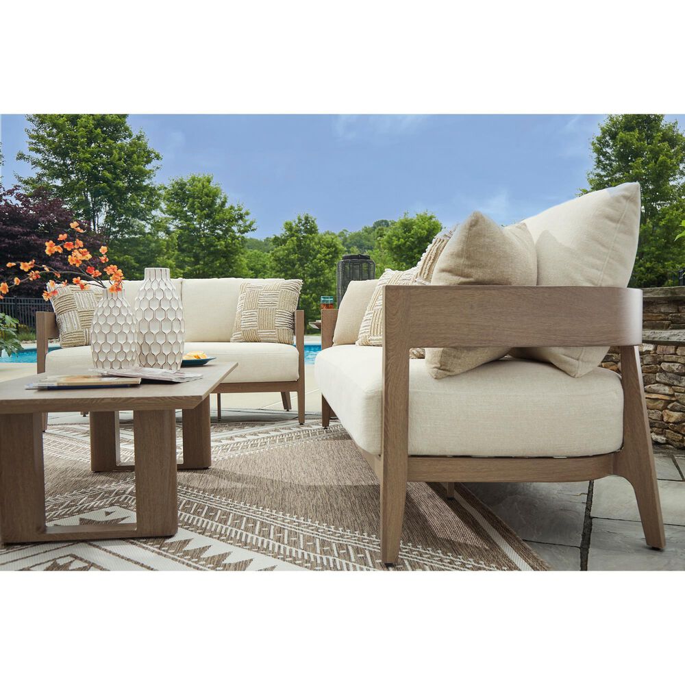 Ashley Serene Bay Patio Sofa in White, , large