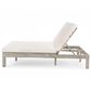 HOMLUX Patio 2-Person Chaise Lounge with Folding Side Tables and Gray Frame in Beige, , large