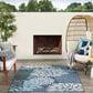 Nourison Garden Oasis GOA06 Navy 5" x 7" Indoor/Outdoor Area Rug, , large