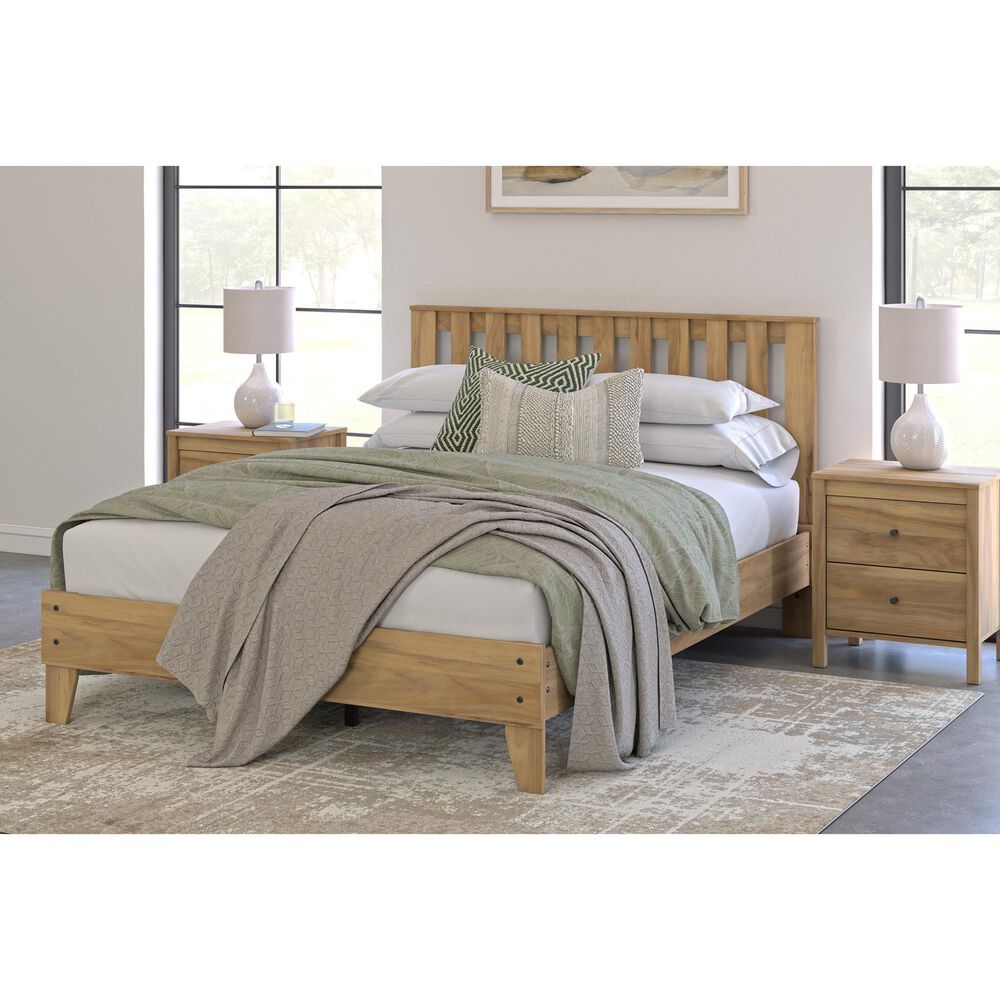 Ashley Bermacy Queen Platform Bed in Light Brown, , large