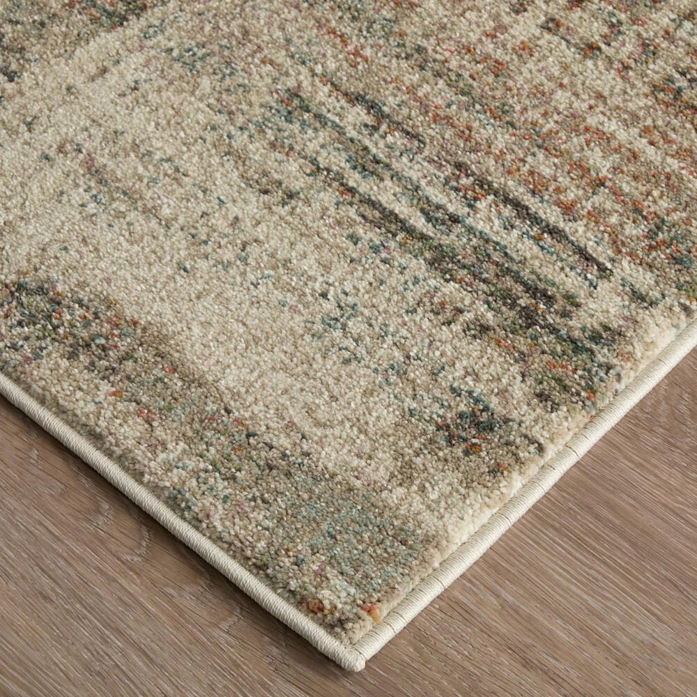 Feizy Eden Abstract Ivory and Multicolor 7&#39;9&quot; x 10&#39; Area Rug, , large