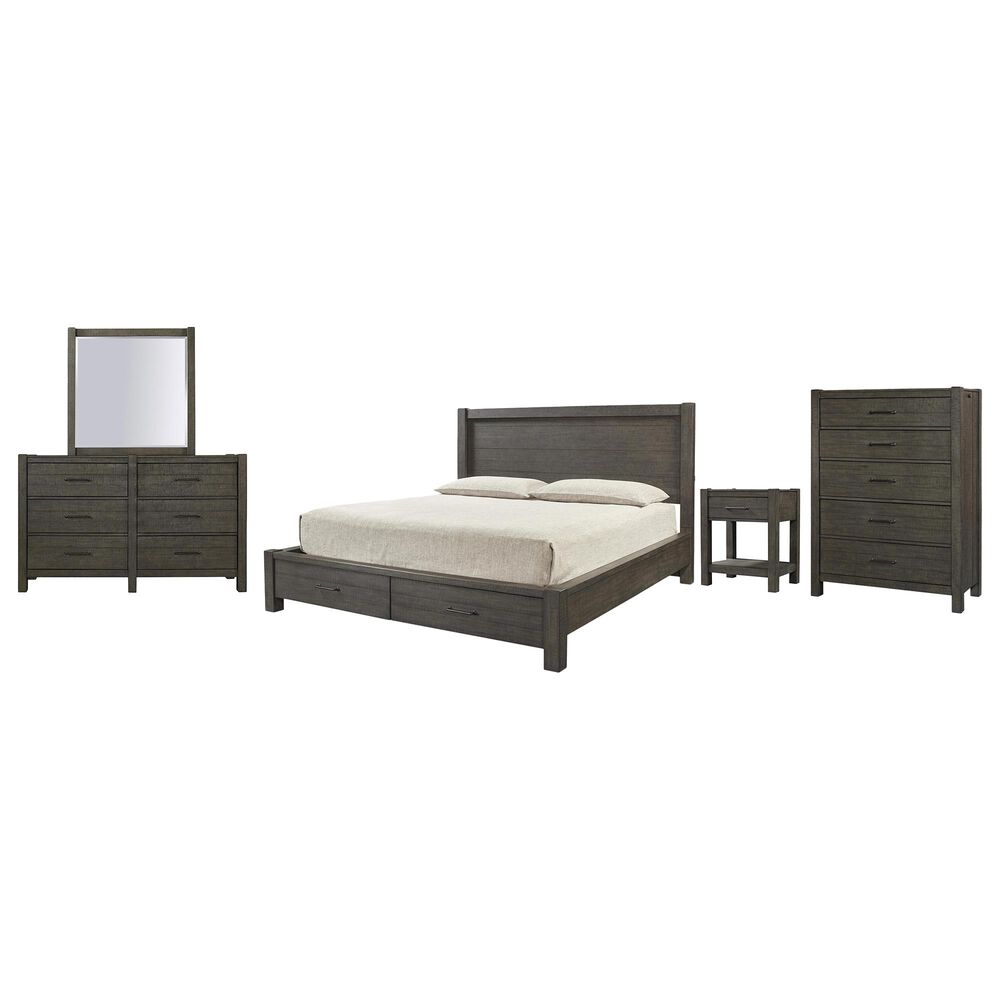 Riva Ridge Mill Creek 5 Piece Queen Storage Bed Set in Carob, , large