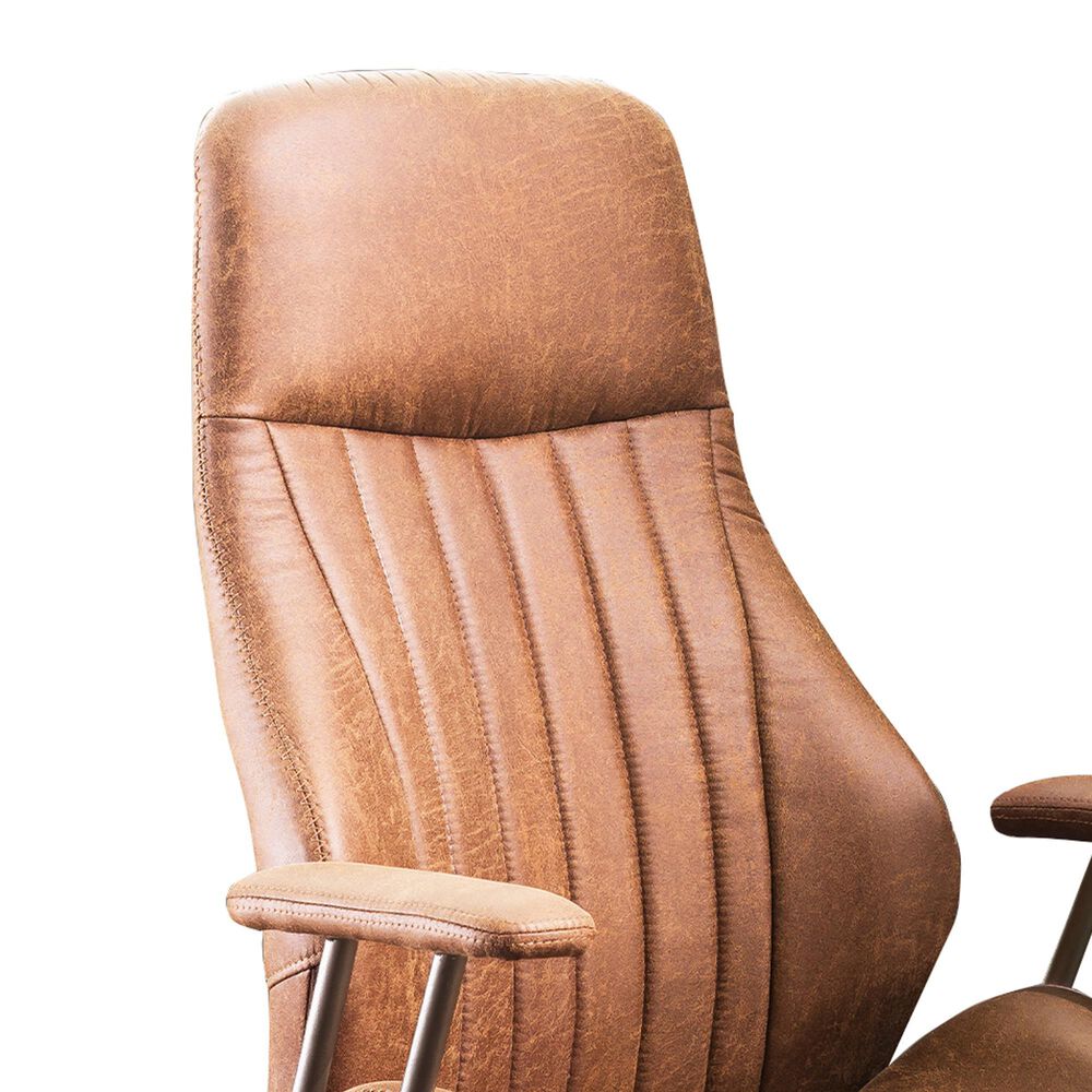HOMLUX High Back Ergonomic Office Chair with Suede Leather in Brown, , large