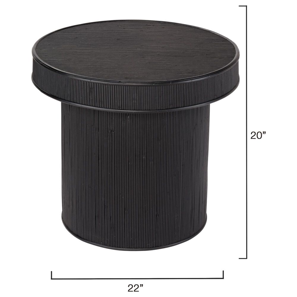 Splendor Living Uxbridge Bamboo Accent Side Table in Black, , large