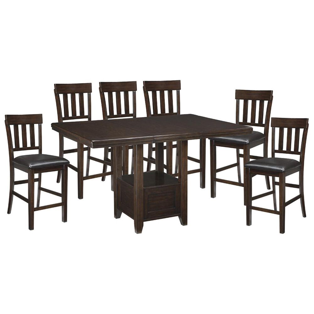 Ashley Haddigan 7-Piece Counter Height Dining Set in Dark Brown, , large