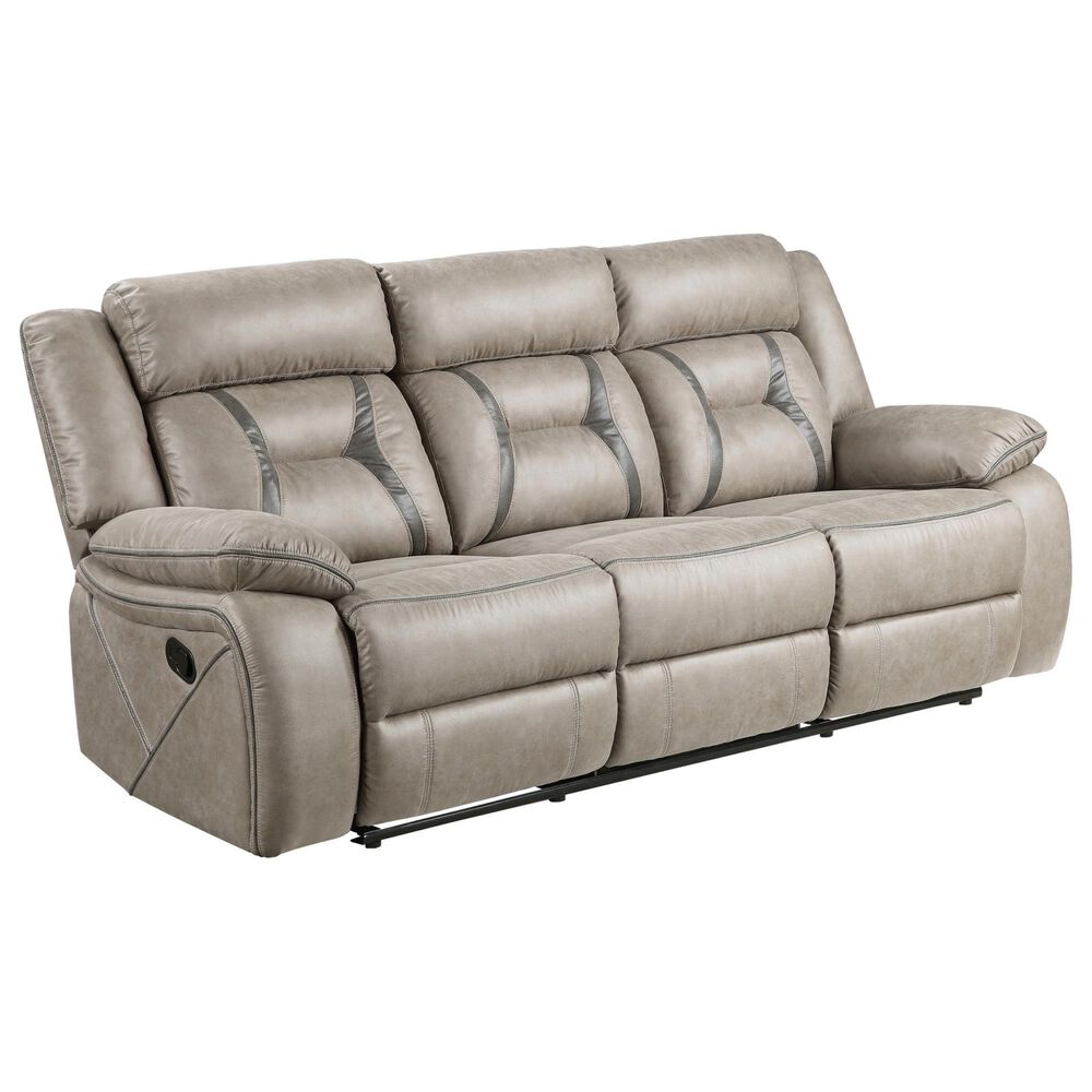 Steve Silver Tyson Manual Reclining Sofa with Dropdown Console in Grey, , large