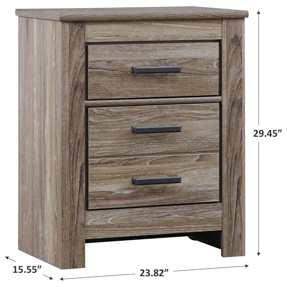 Ashley Zelen 2 Drawer Nightstand in Warm Gray, , large