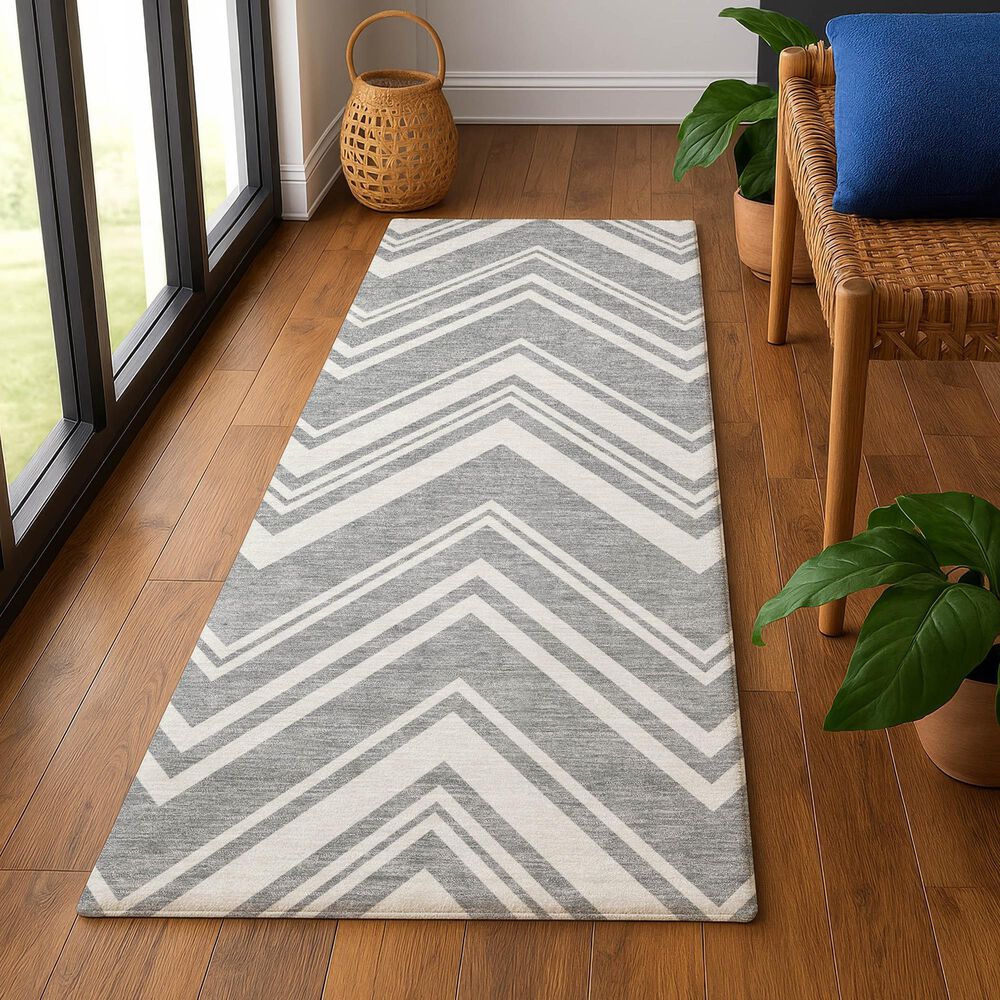 Dalyn Rug Company The Reserve TR17 Pewter 2&#39;3&quot; x 7&#39;6&quot; Indoor/Outdoor Runner, , large