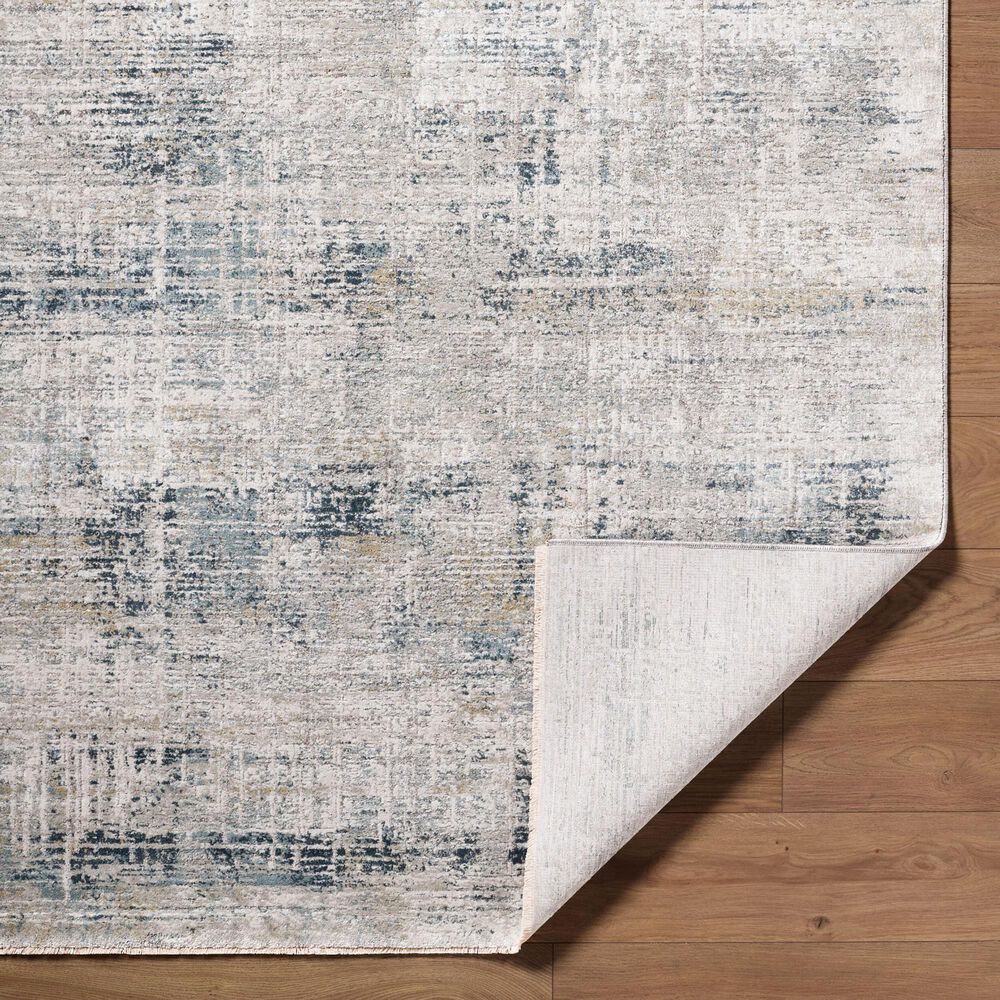 Surya Brunswick Cream, Light Gray, Charcoal, Blue, Dark Blue and Mustard 2&#39;7&quot; x 7&#39;3&quot; Runner, , large