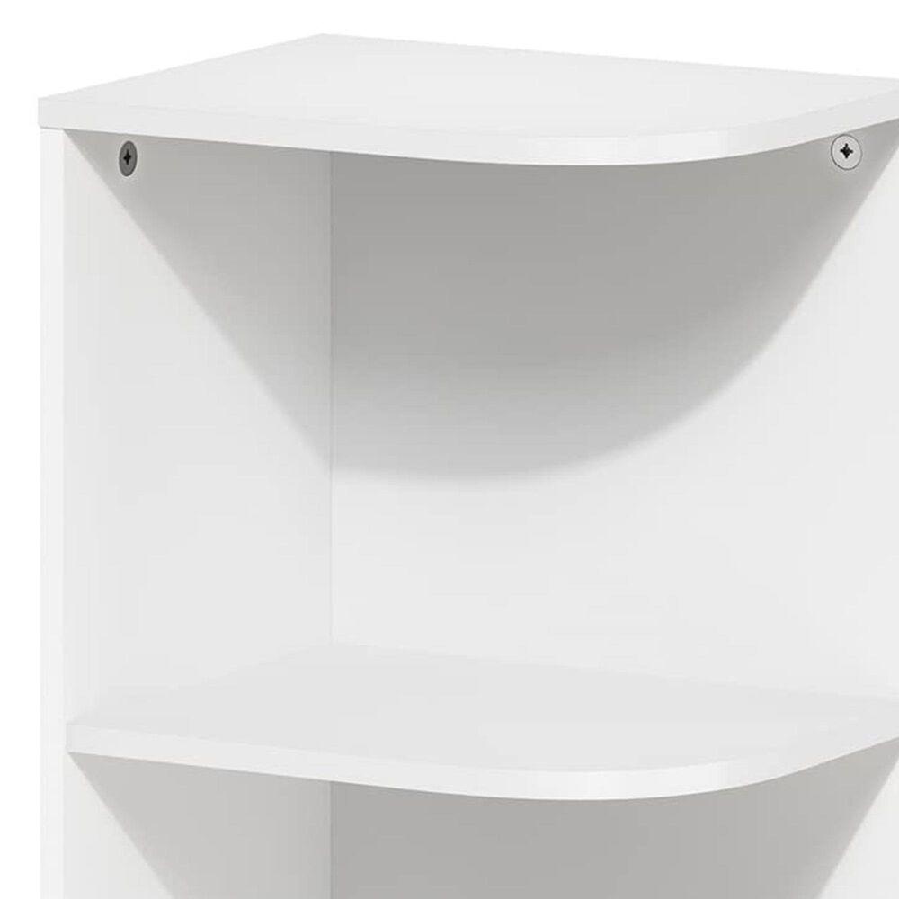 HOMLUX 3-Tier Corner Open Shelf Bookcase in White, , large