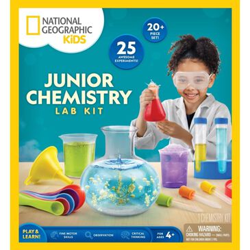 National Geographic Junior Chemistry Kit with 50 Science Experiments and 20+ Lab Tools in Multicolor, , large