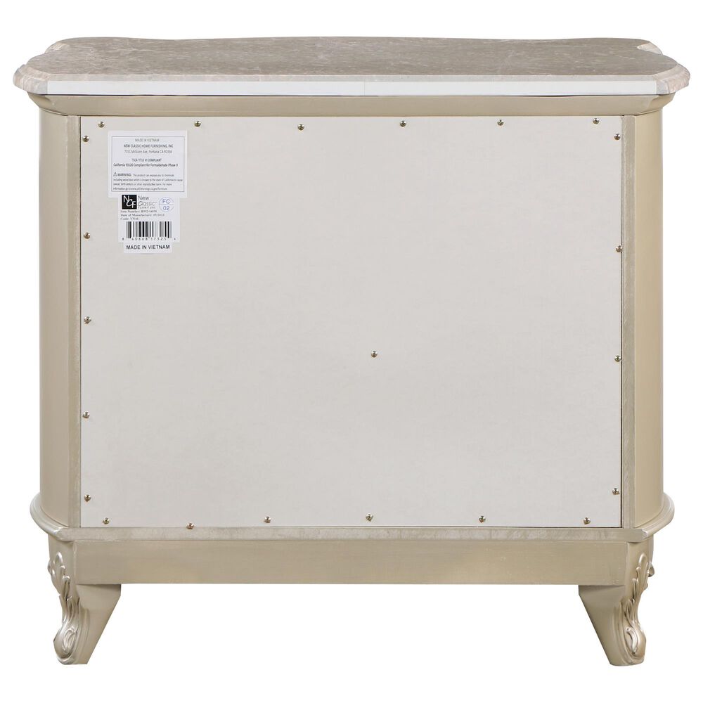 New Heritage Monique 2-Drawer Nightstand with Marble Top in Champagne, , large