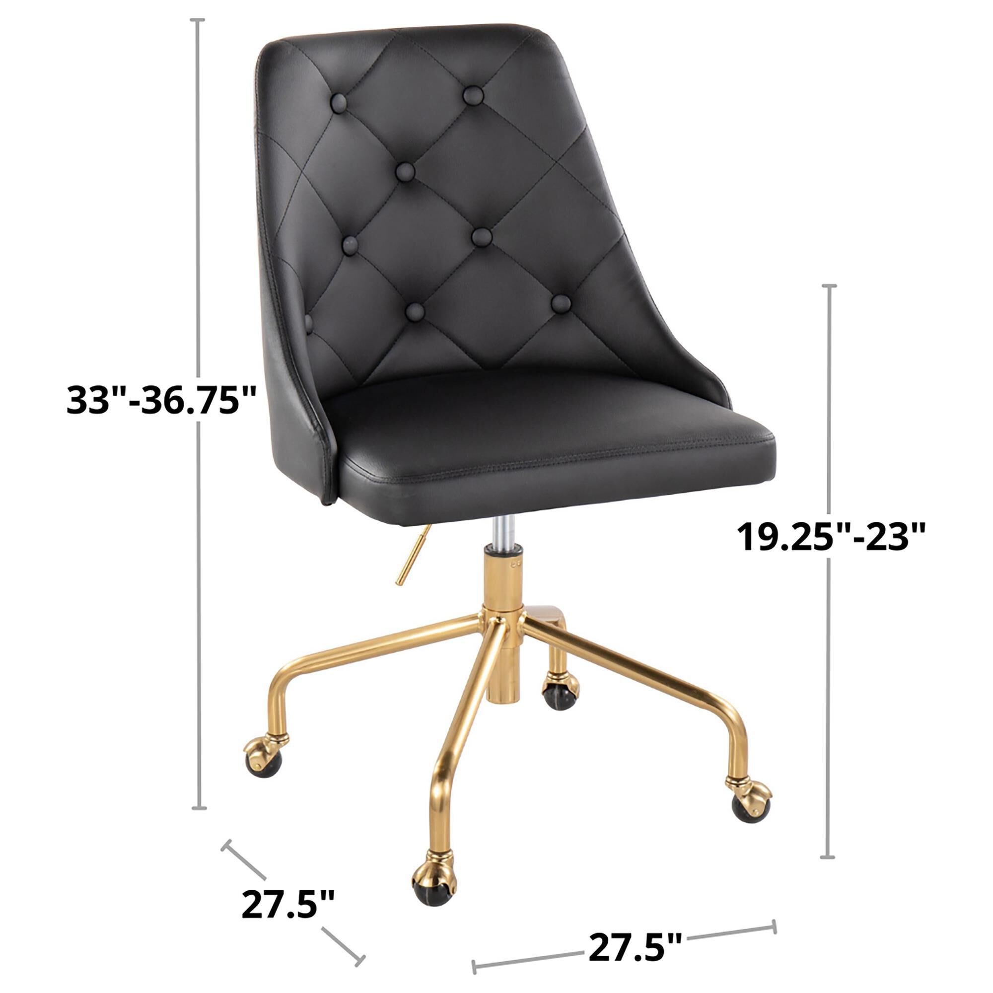 Lumisource Marche Adjustable Office Chair with Grey Cushion in