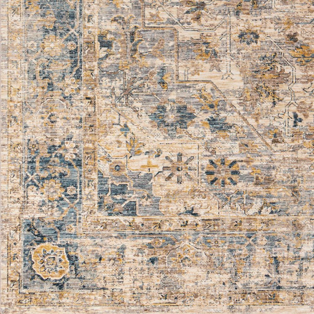 Surya Aspendos 2&#39;7&quot; x 7&#39;3&quot; Denim, Ice Blue, Taupe, Cream, Light Beige and Mustard Runner, , large