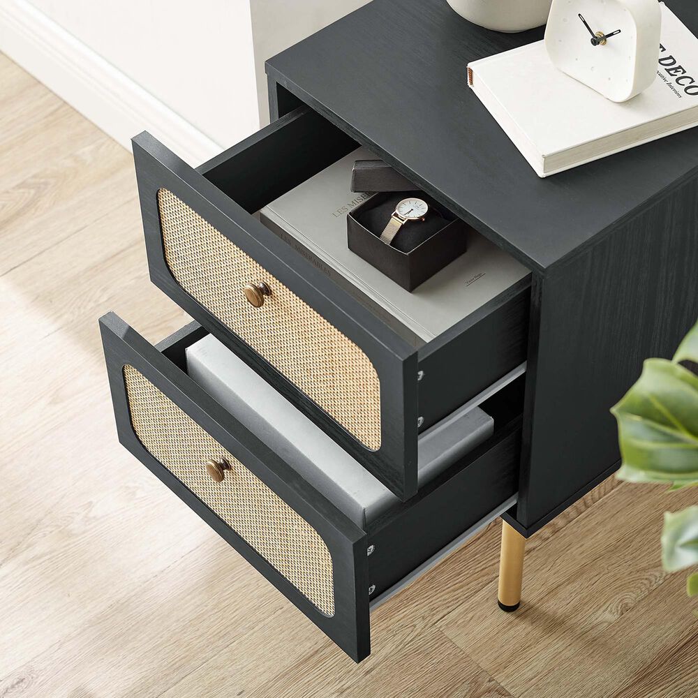 Modway Chaucer 2 Drawer Nightstand in Black, , large