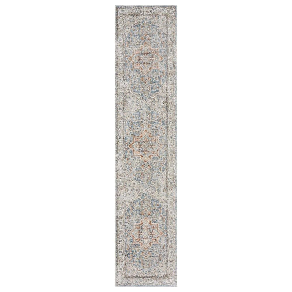 Nourison Astra Machine Washable ASW12 2"2" x 10" Denim and Multicolor Runner, , large