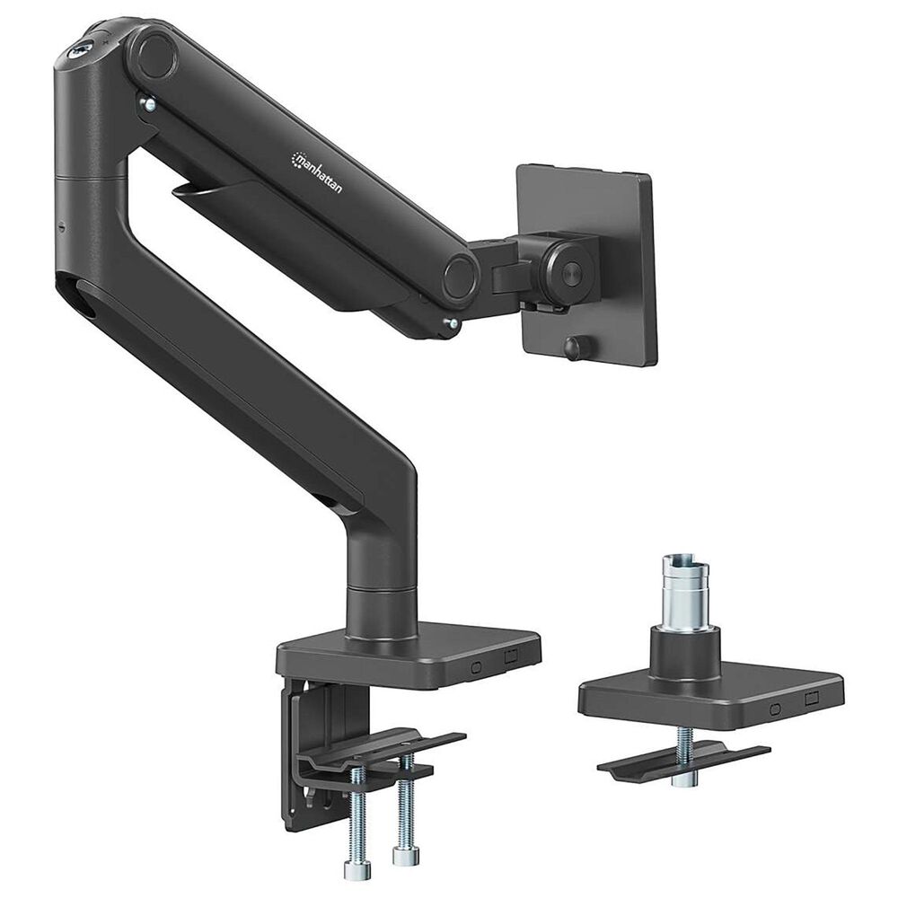 Manhattan Mechanical Spring Single Monitor Desk Mount in Black, , large
