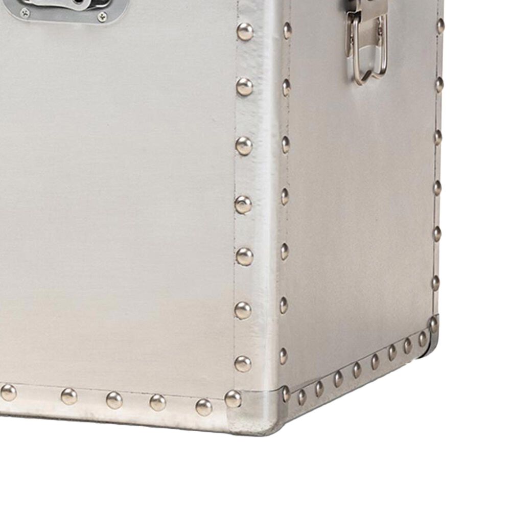 Baxton Studio Serge Storage Trunk in Silver, , large