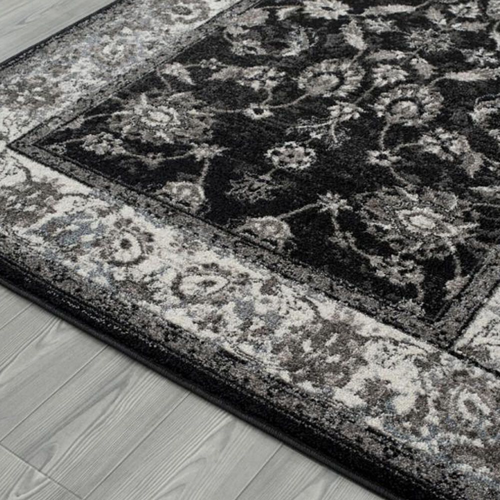 Amer Rugs Alexandria 4&#39; x 6&#39; Black and Ivory Area Rug, , large
