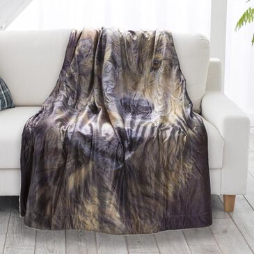 Timberlake Lavish Home Wolf Pattern Sherpa Fleece, , large