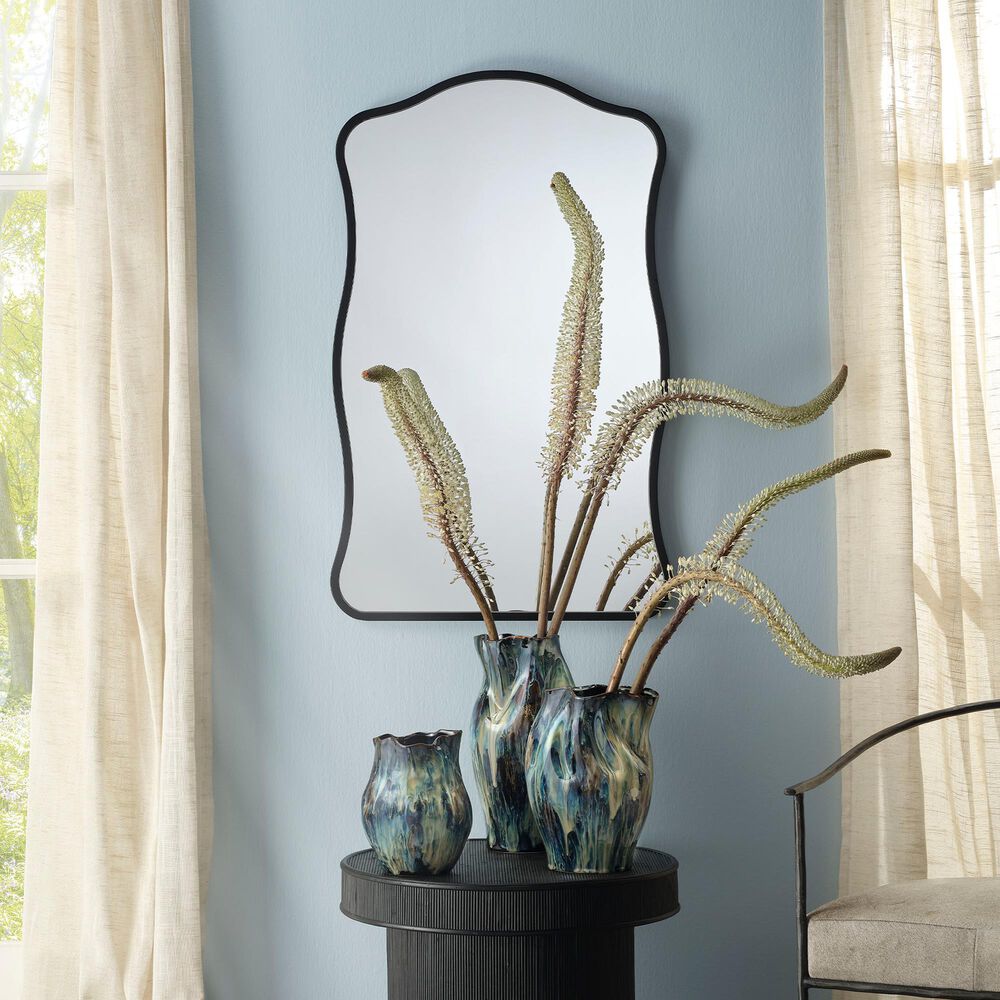 Splendor Living Dunsmore Wavy Wall Mirror in Black, , large
