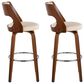 Lumisource Cecina Swivel Barstool with Cream Cushion in Walnut and Chrome (Set of 2), , large