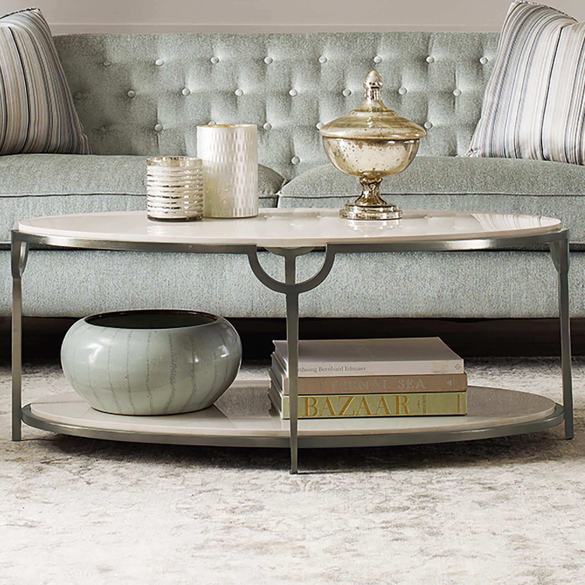 Bernhardt marble coffee table sales