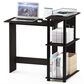 HOMLUX L-Shaped Computer Desk with Open Display Shelves in Espresso and Black, , large
