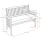 CorLiving Miramar Patio Bench in White/Navy Blue, , large